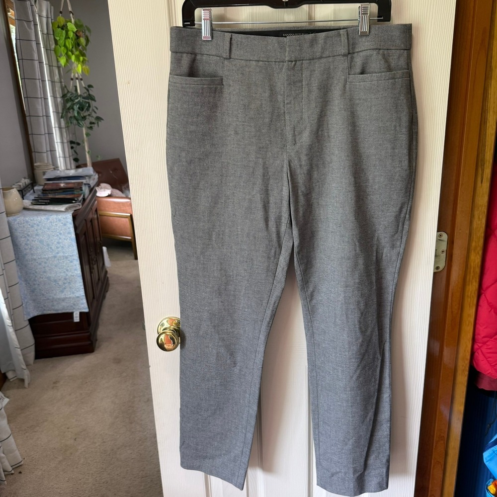 Banana Republic Sloan Akinny Ankle Pants 10 Gray Bi-Stretch Career Pants Teacher